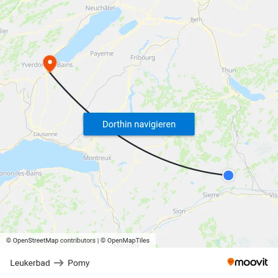 Leukerbad to Pomy map