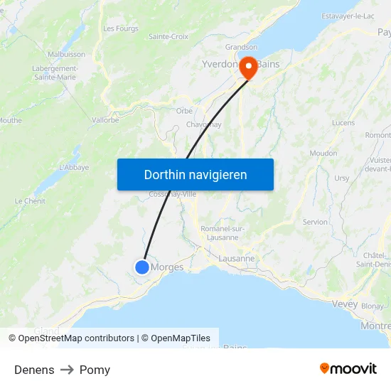 Denens to Pomy map