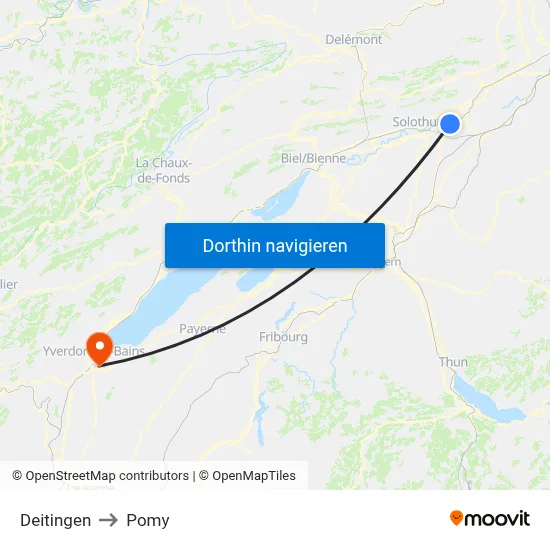 Deitingen to Pomy map