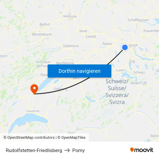 Rudolfstetten-Friedlisberg to Pomy map