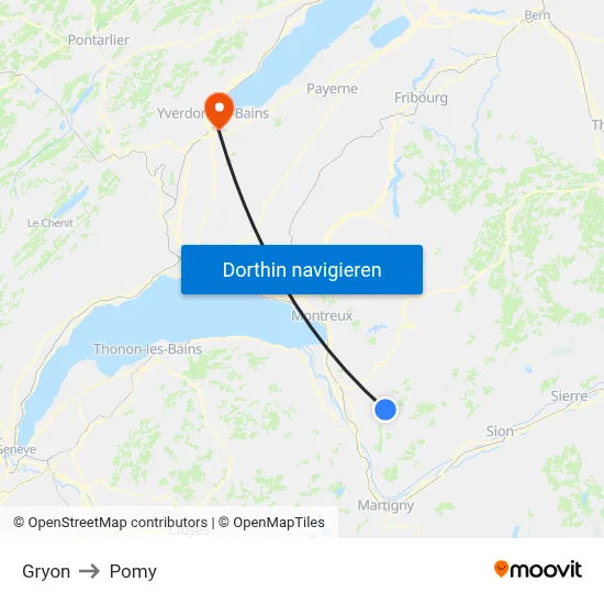 Gryon to Pomy map