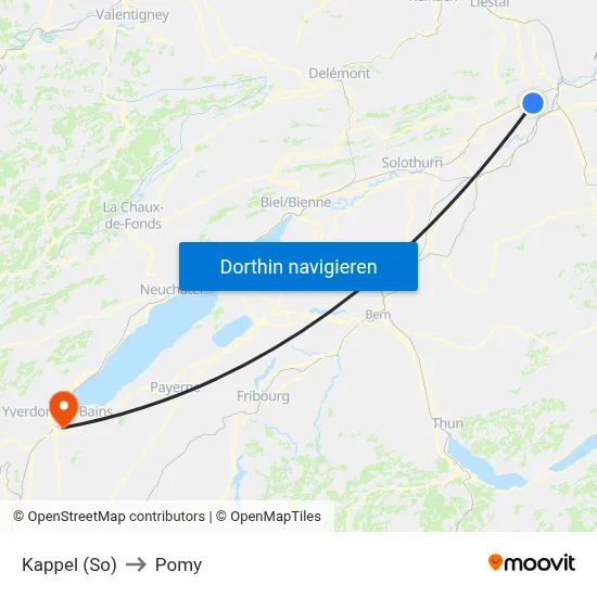 Kappel (So) to Pomy map