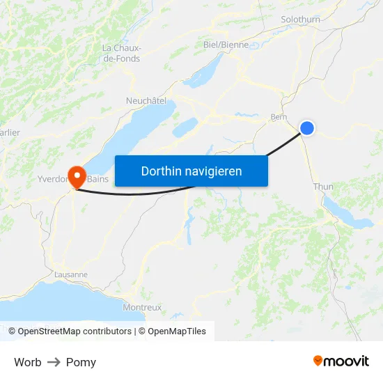 Worb to Pomy map