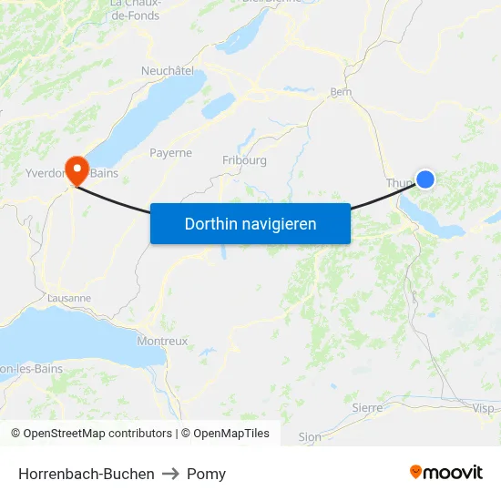Horrenbach-Buchen to Pomy map