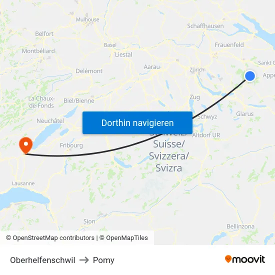 Oberhelfenschwil to Pomy map