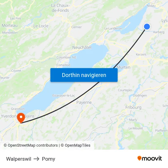 Walperswil to Pomy map