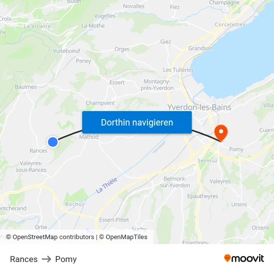 Rances to Pomy map