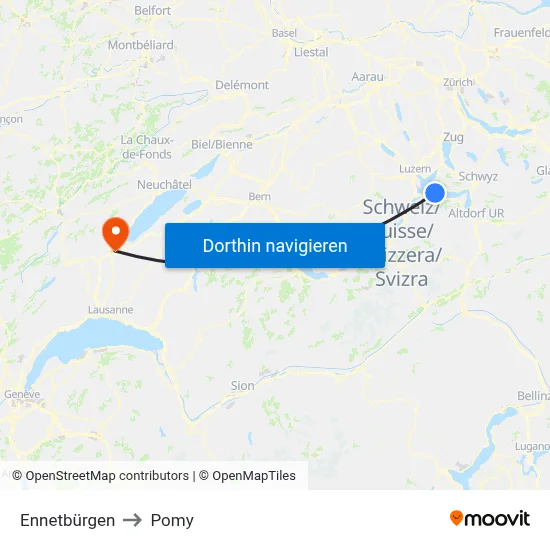 Ennetbürgen to Pomy map