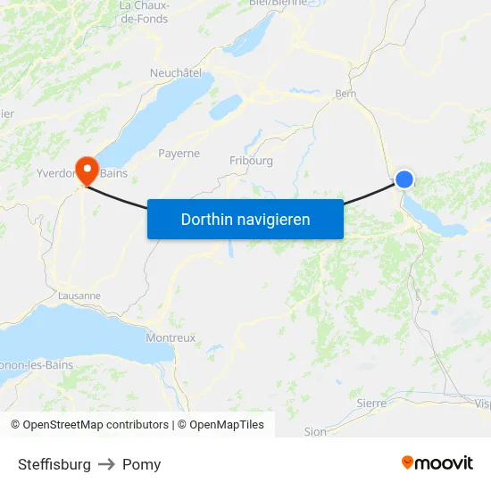Steffisburg to Pomy map