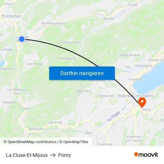 La Cluse-Et-Mijoux to Pomy map