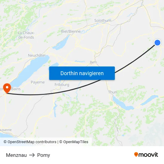 Menznau to Pomy map