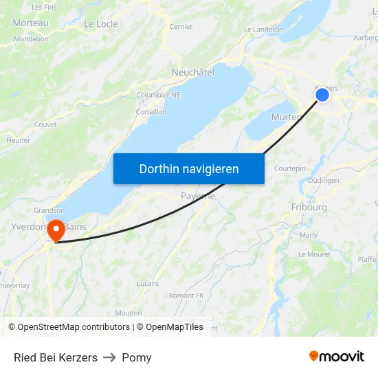 Ried Bei Kerzers to Pomy map