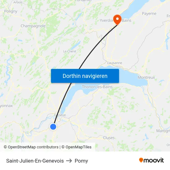 Saint-Julien-En-Genevois to Pomy map