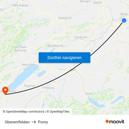 Oberentfelden to Pomy map