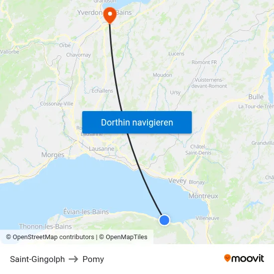 Saint-Gingolph to Pomy map