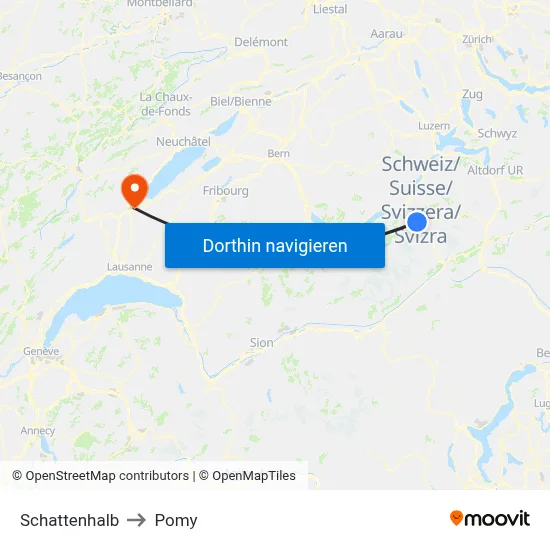 Schattenhalb to Pomy map