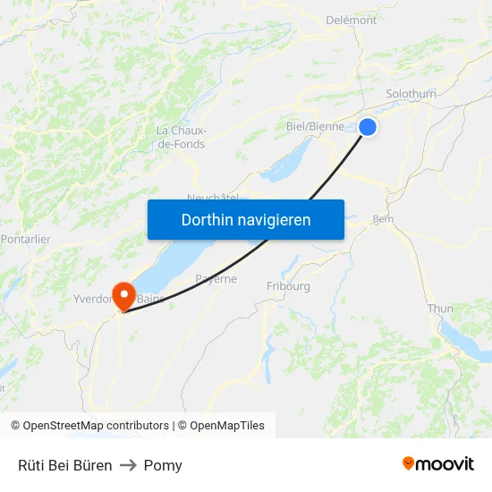 Rüti Bei Büren to Pomy map