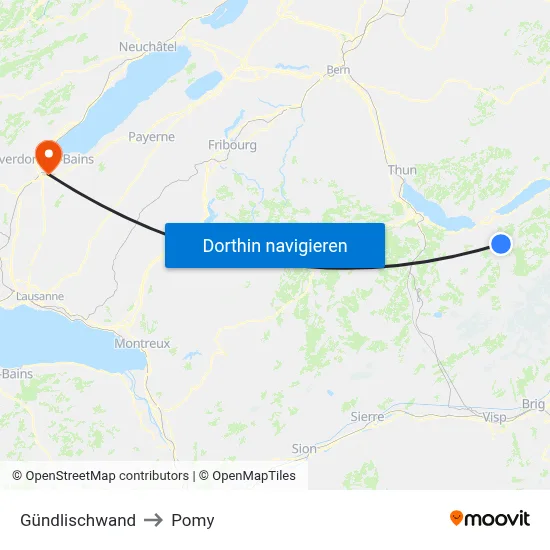 Gündlischwand to Pomy map