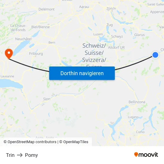 Trin to Pomy map