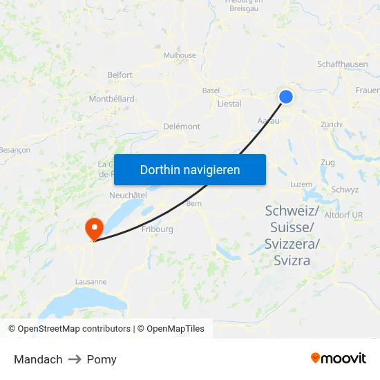 Mandach to Pomy map