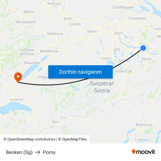 Benken (Sg) to Pomy map