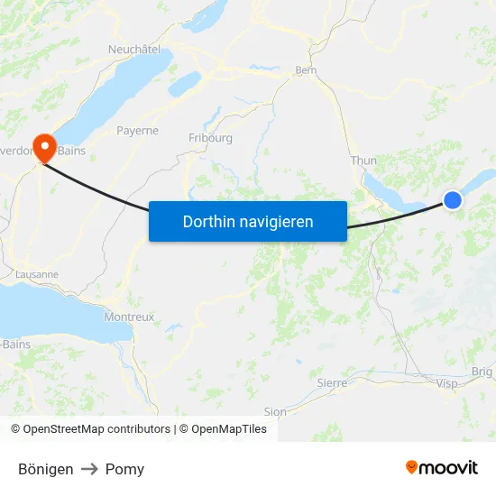 Bönigen to Pomy map