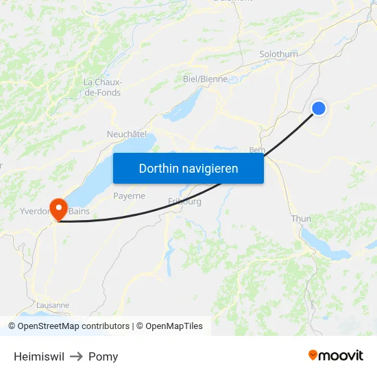 Heimiswil to Pomy map