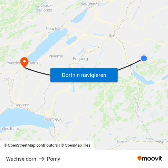 Wachseldorn to Pomy map