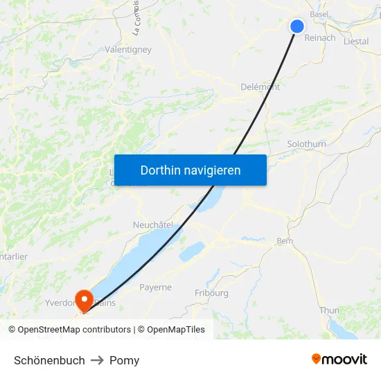 Schönenbuch to Pomy map