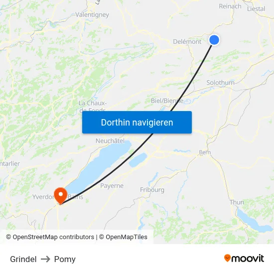 Grindel to Pomy map