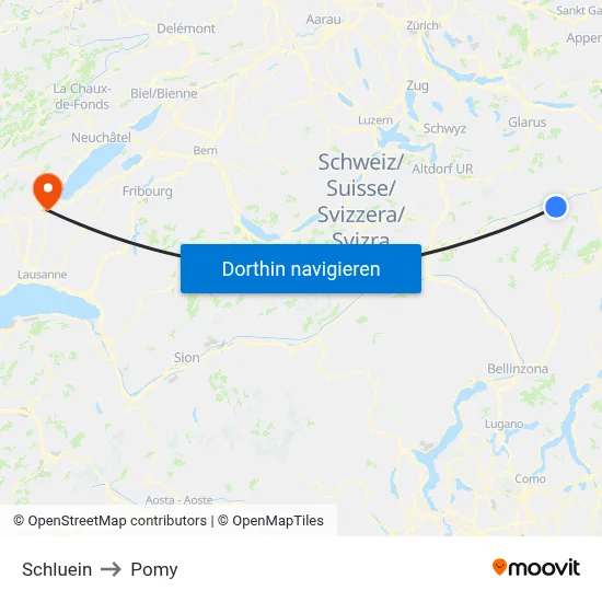 Schluein to Pomy map