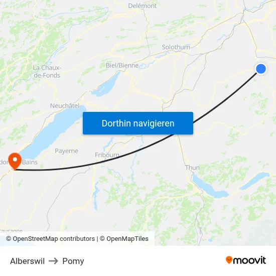 Alberswil to Pomy map
