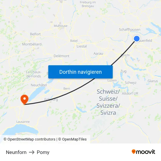 Neunforn to Pomy map