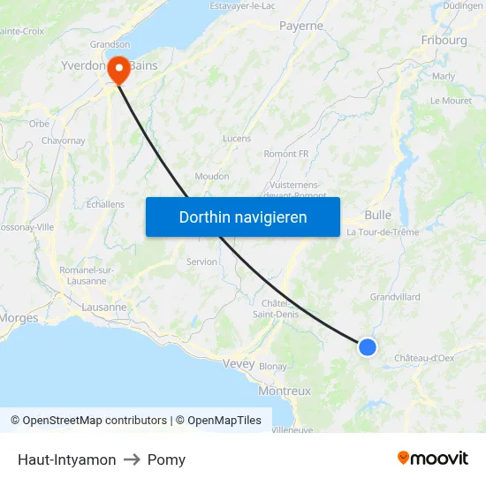 Haut-Intyamon to Pomy map