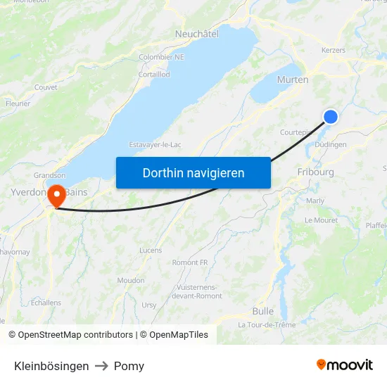 Kleinbösingen to Pomy map