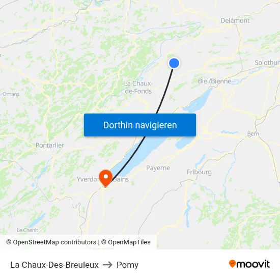 La Chaux-Des-Breuleux to Pomy map