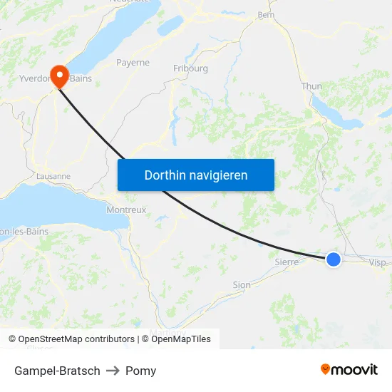 Gampel-Bratsch to Pomy map