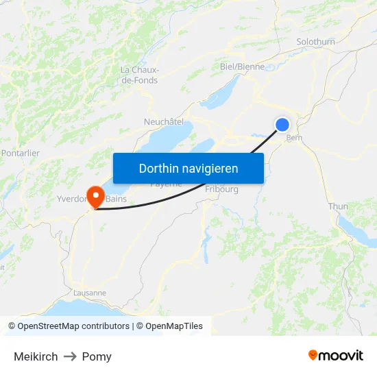 Meikirch to Pomy map