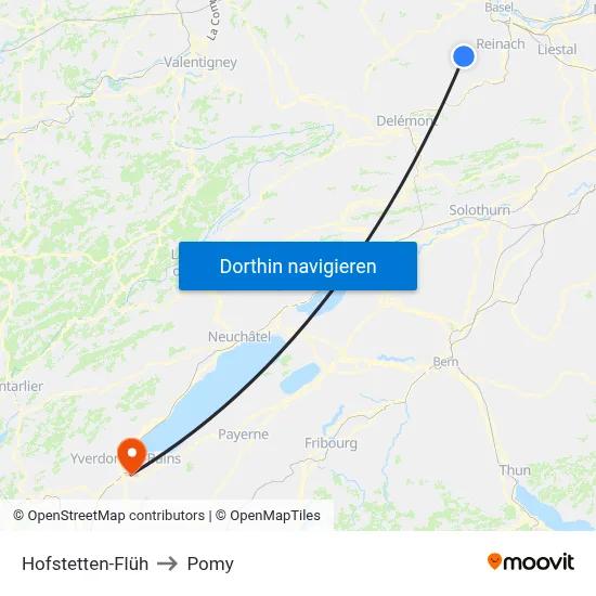 Hofstetten-Flüh to Pomy map