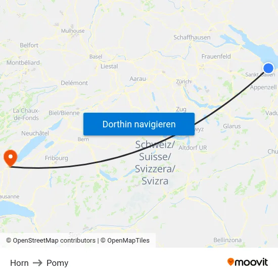 Horn to Pomy map