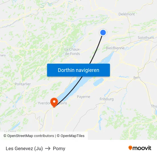 Les Genevez (Ju) to Pomy map