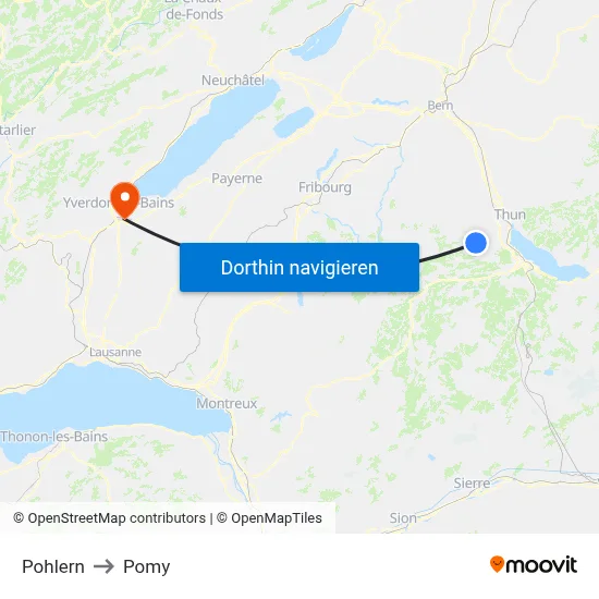 Pohlern to Pomy map