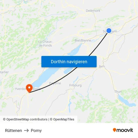 Rüttenen to Pomy map