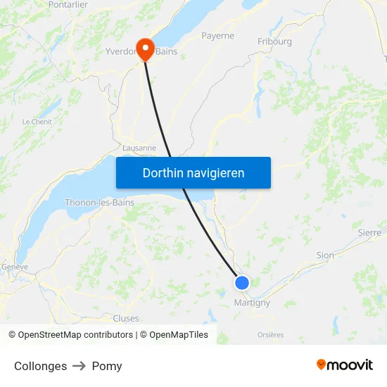 Collonges to Pomy map