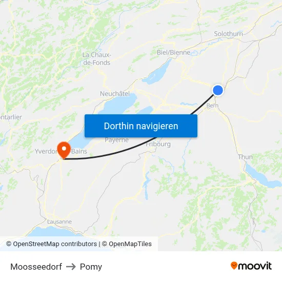 Moosseedorf to Pomy map