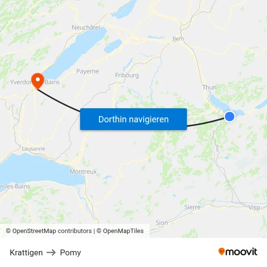 Krattigen to Pomy map