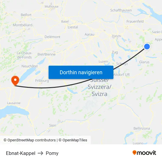 Ebnat-Kappel to Pomy map
