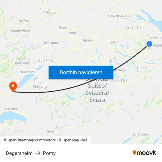 Degersheim to Pomy map