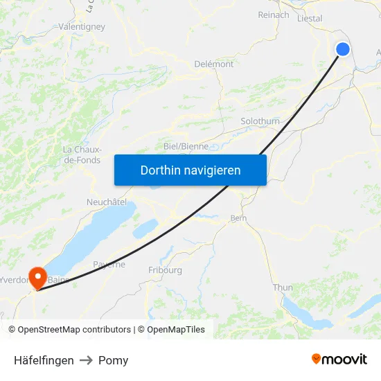 Häfelfingen to Pomy map