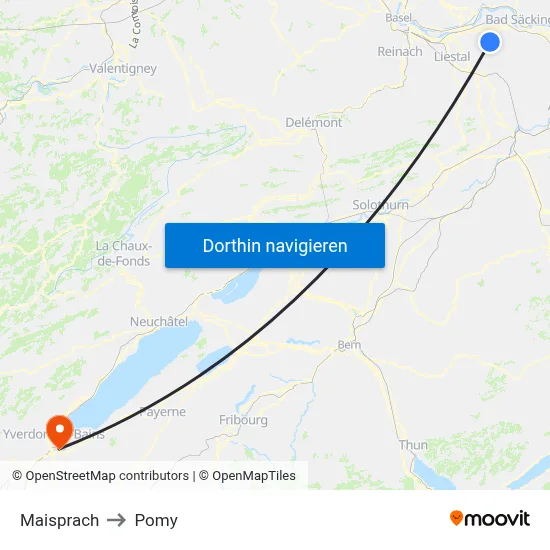Maisprach to Pomy map